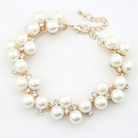2 for $30 Gold Tone Faux Pearl Bracelet - Picture 1 of 2